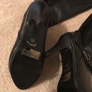 Forever Shoes - Forever Tall Black Heeled Boots Size 7 1/2 Forever Shoes - Forever Tall Black Heeled Boots Size 7 1/2